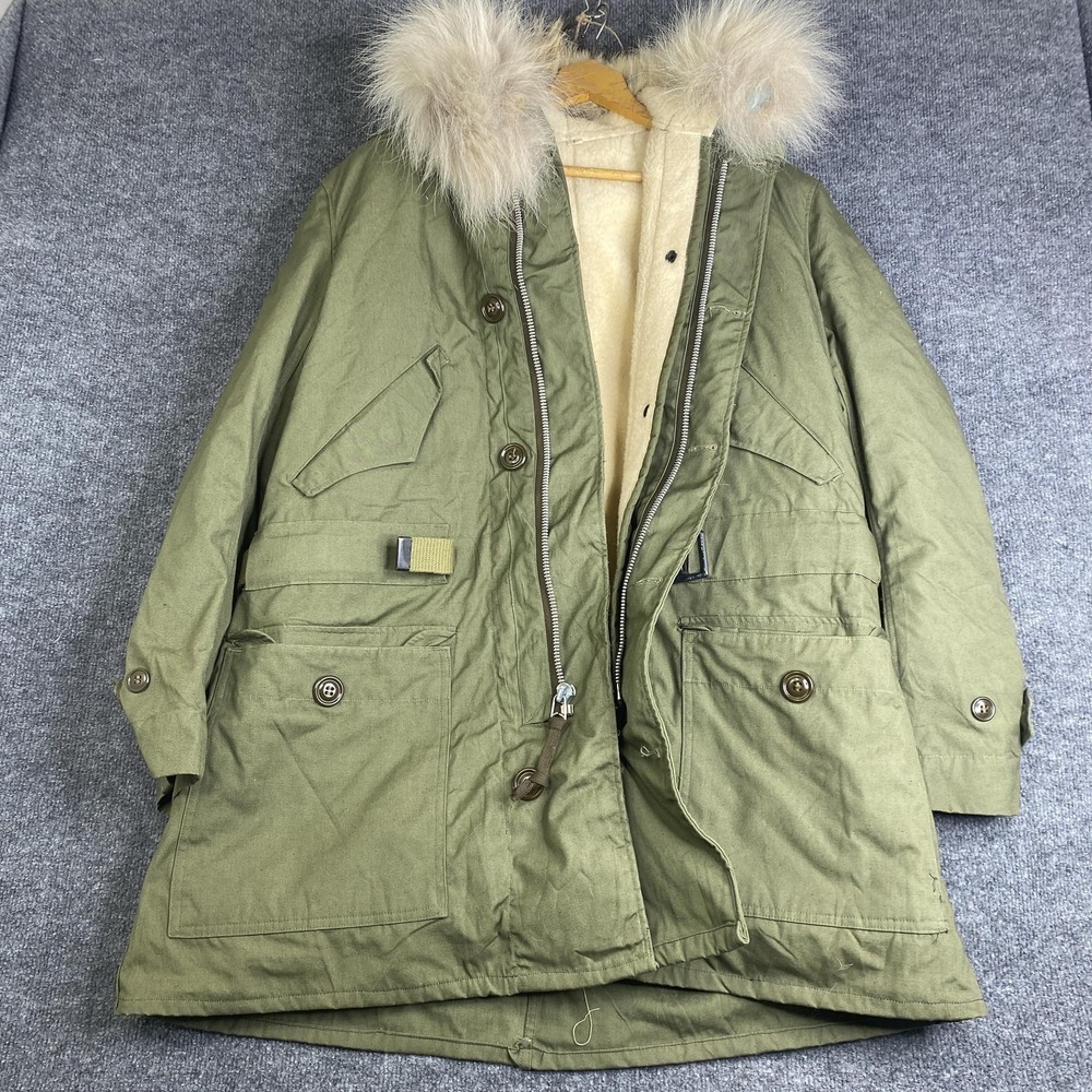 VTG Military Navy Working Parka Heavy Removable Liner ARL Deck Cold Wool
